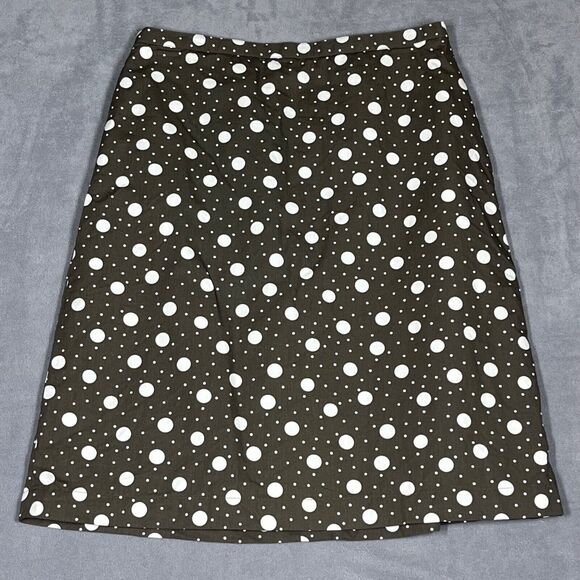 Boden Skirt Brown Size US 4R Brown White Polka Dot Knee Length Pockets‎ Lined - Picture 1 of 11